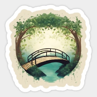 wooden bridge and botany Sticker